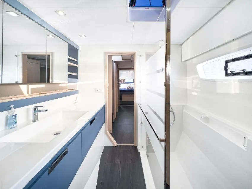 Head on La Bella Vita, a Fountaine Pajot Tanna 47 Maestro catamaran at Road Town, British Virgin Islands