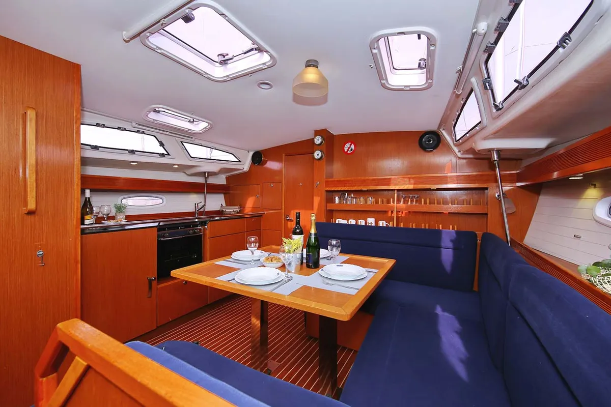 Galley of Annabella, a Bavaria 43 Cruiser sailboat at Jezera, Croatia