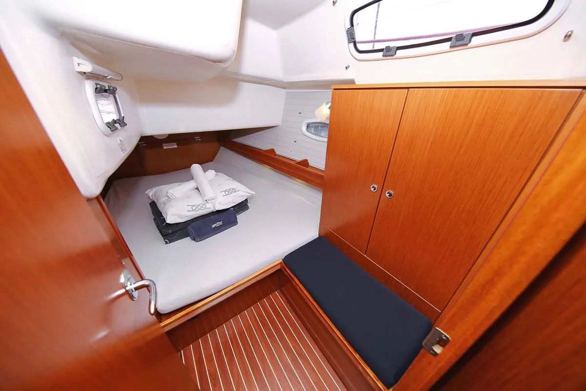 Cabin on Annabella, a Bavaria 43 Cruiser sailboat at Jezera, Croatia