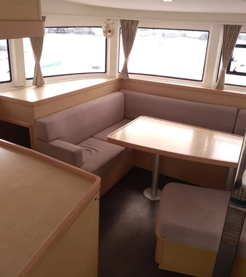Salon of Martine, a Lagoon 42 catamaran at Alameda, United States