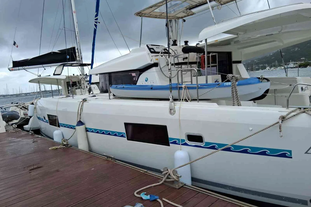Exterior view of Martine, a Lagoon 42 catamaran at Alameda, United States