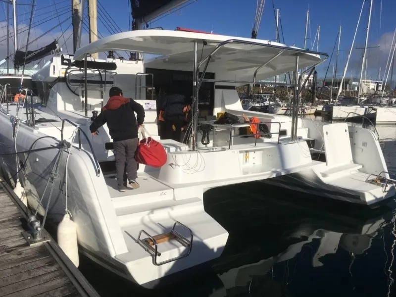 Exterior view of Martine, a Lagoon 42 catamaran at Alameda, United States