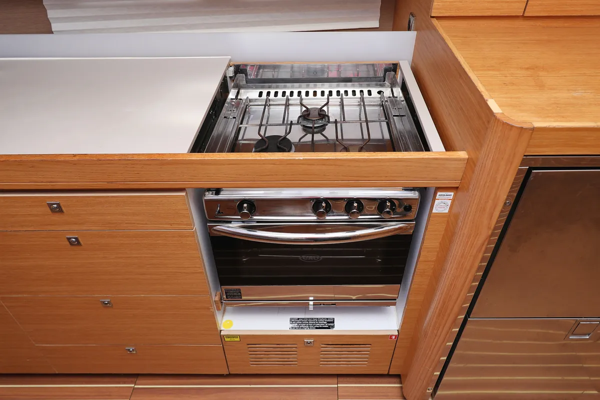 Galley of Chuck, a Dufour 460 GL sailboat at Grad Vodice, Croatia