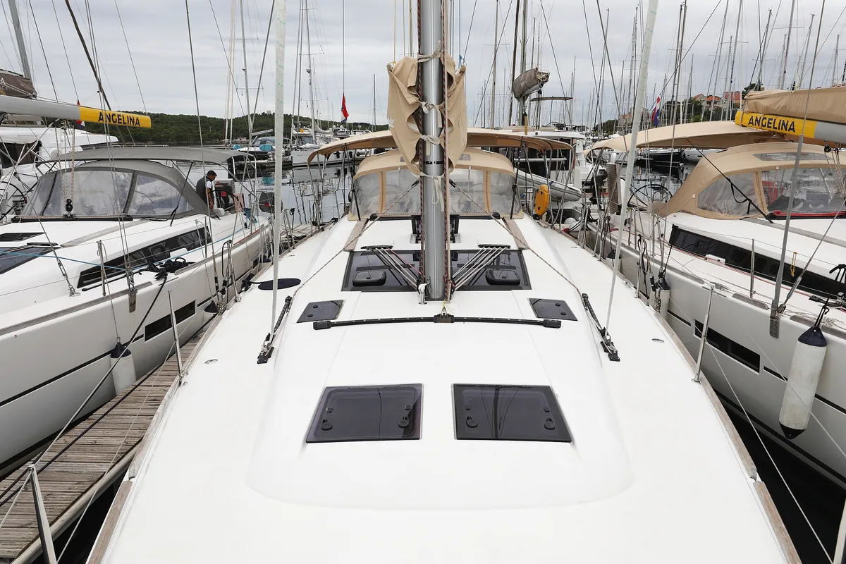 Exterior view of Chuck, a Dufour 460 GL sailboat at Grad Vodice, Croatia