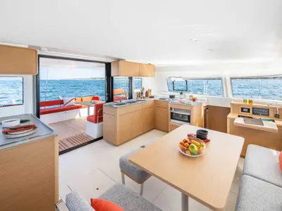 Galley of Coin de Mire, a Excess 14 catamaran at Porto-Vecchio, France