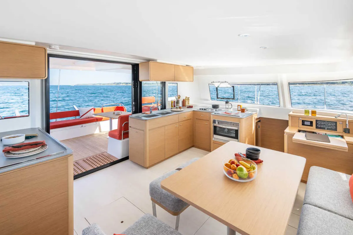 Galley of Coin de Mire, a Excess 14 catamaran at Porto-Vecchio, France