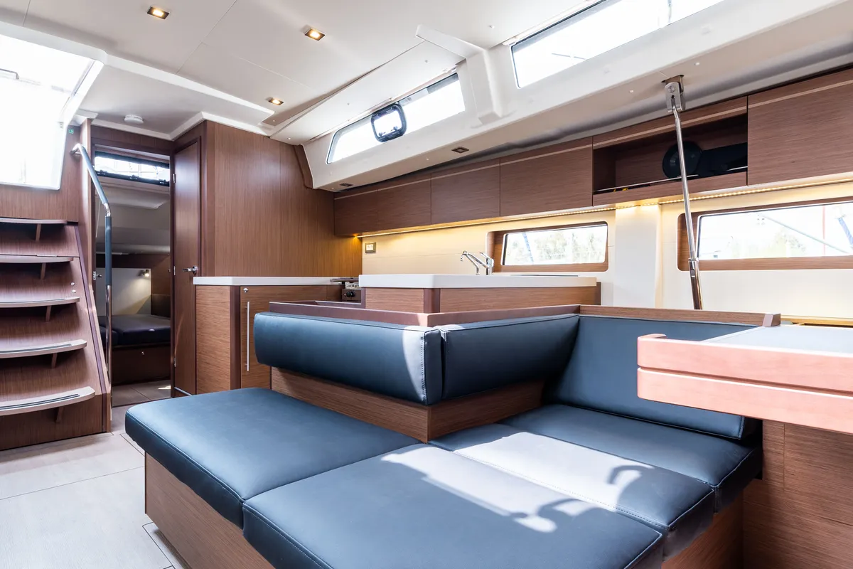Salon of Atman, a Beneteau Oceanis 51.1 sailboat at Municipal Unit of Lefkada, Greece