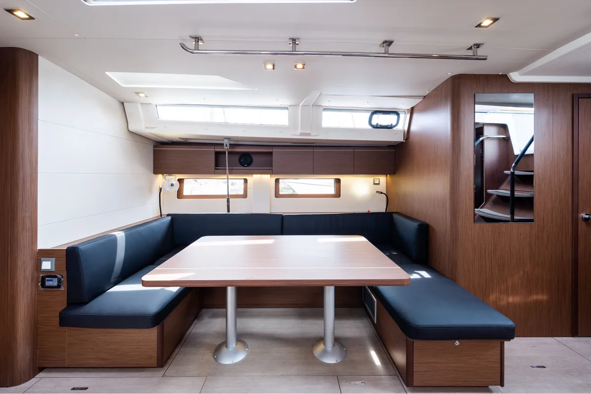 Salon of Atman, a Beneteau Oceanis 51.1 sailboat at Municipal Unit of Lefkada, Greece