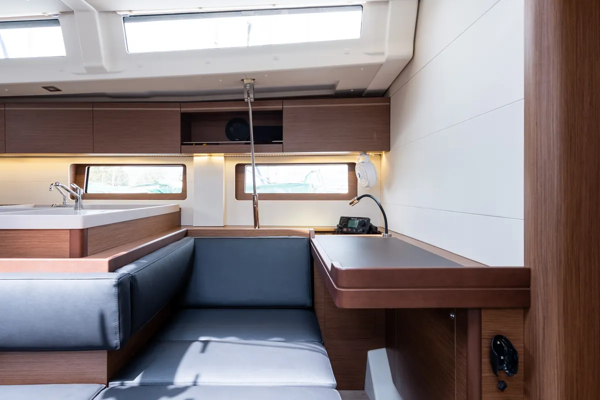 Salon of Atman, a Beneteau Oceanis 51.1 sailboat at Municipal Unit of Lefkada, Greece