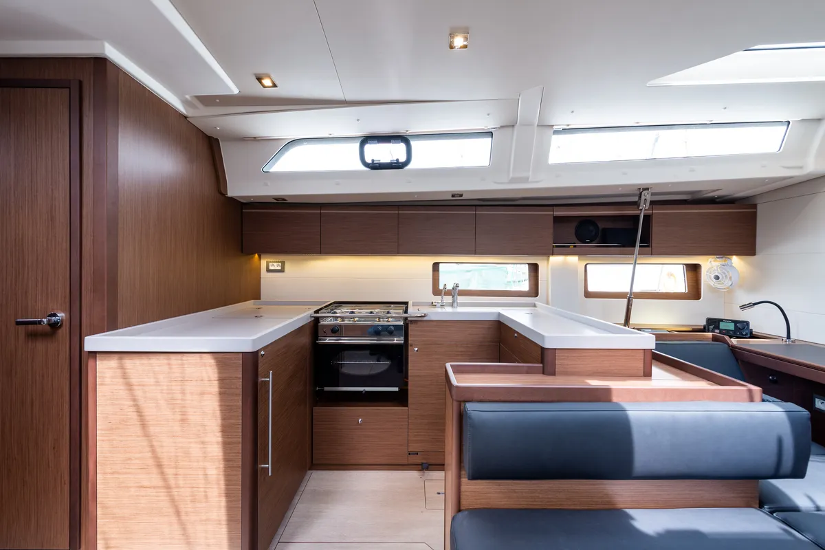 Galley of Atman, a Beneteau Oceanis 51.1 sailboat at Municipal Unit of Lefkada, Greece