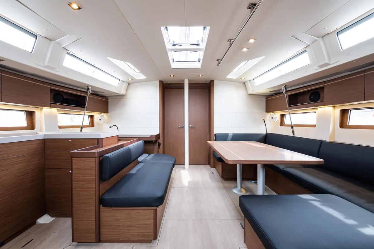 Salon of Atman, a Beneteau Oceanis 51.1 sailboat at Municipal Unit of Lefkada, Greece
