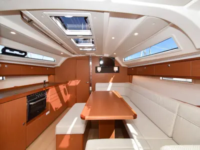 Salon of Nixie, a Bavaria Cruiser 41 sailboat at Zadar, Croatia