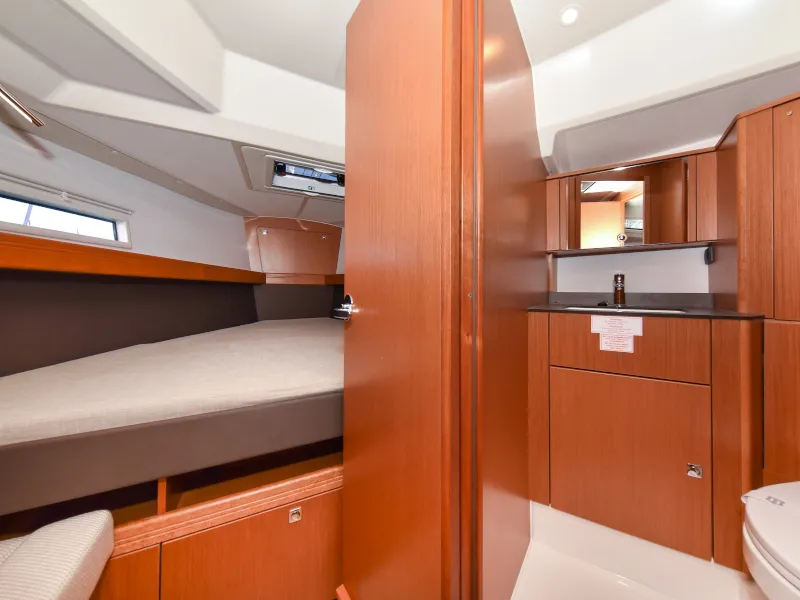 Cabin on Nixie, a Bavaria Cruiser 41 sailboat at Zadar, Croatia