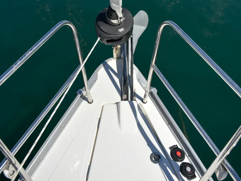 Deck of Nixie, a Bavaria Cruiser 41 sailboat at Zadar, Croatia