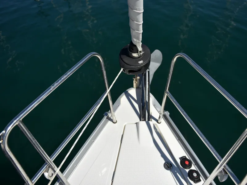 Exterior view of Nixie, a Bavaria Cruiser 41 sailboat at Zadar, Croatia