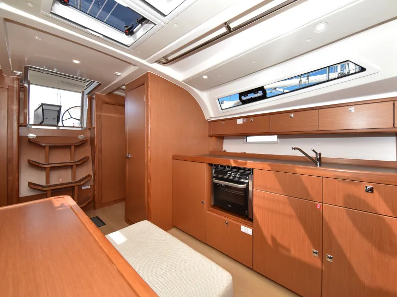 Galley of Nixie, a Bavaria Cruiser 41 sailboat at Zadar, Croatia