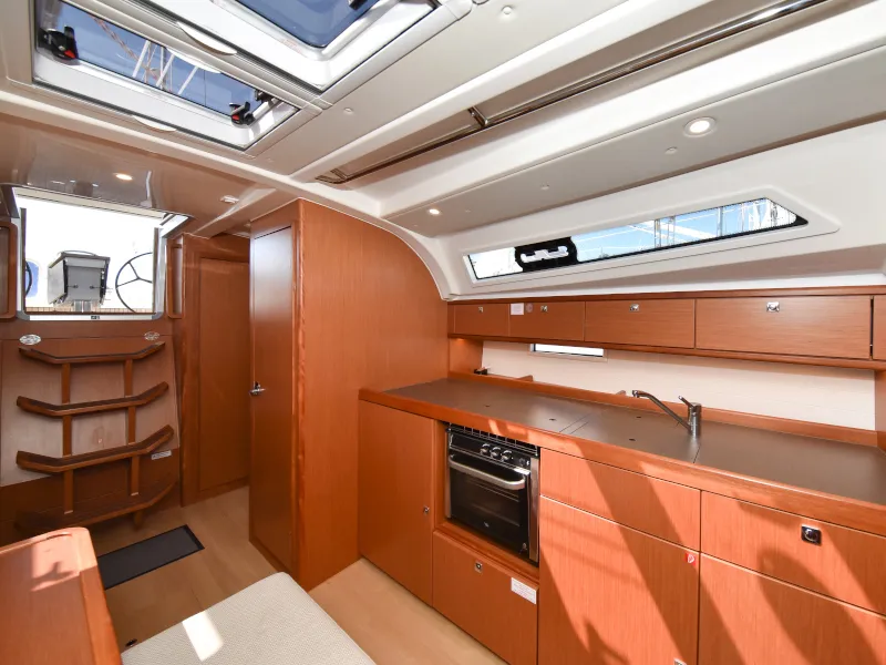 Galley of Nixie, a Bavaria Cruiser 41 sailboat at Zadar, Croatia