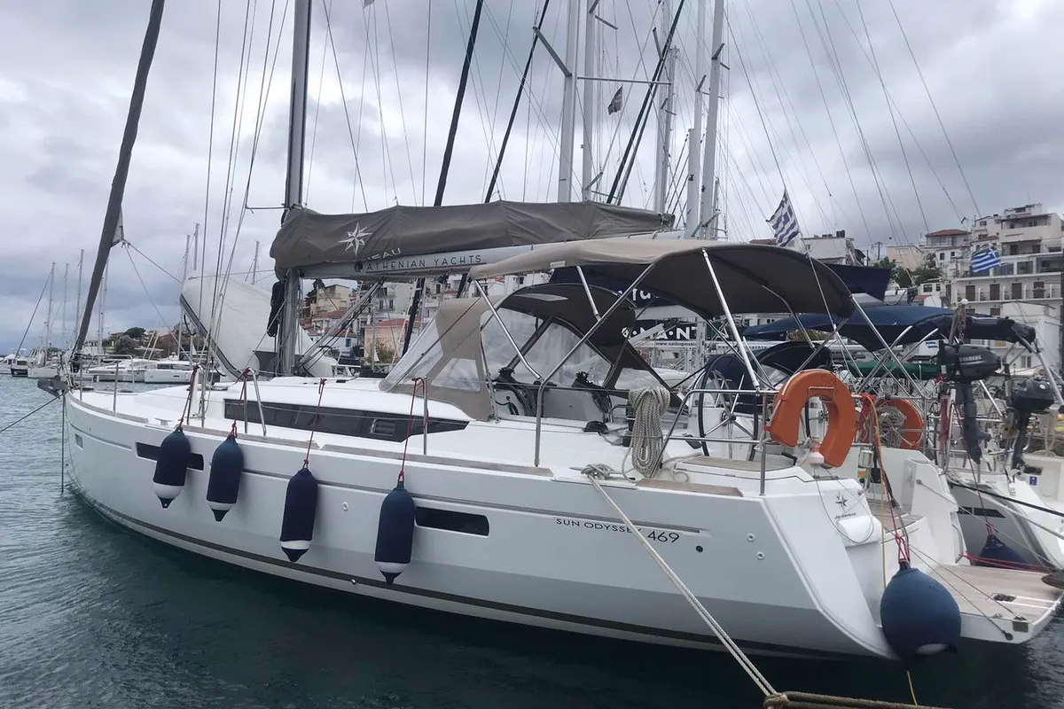 EVA, a Jeanneau Sun Odyssey 469 sailboat at Volos Municipality, Greece