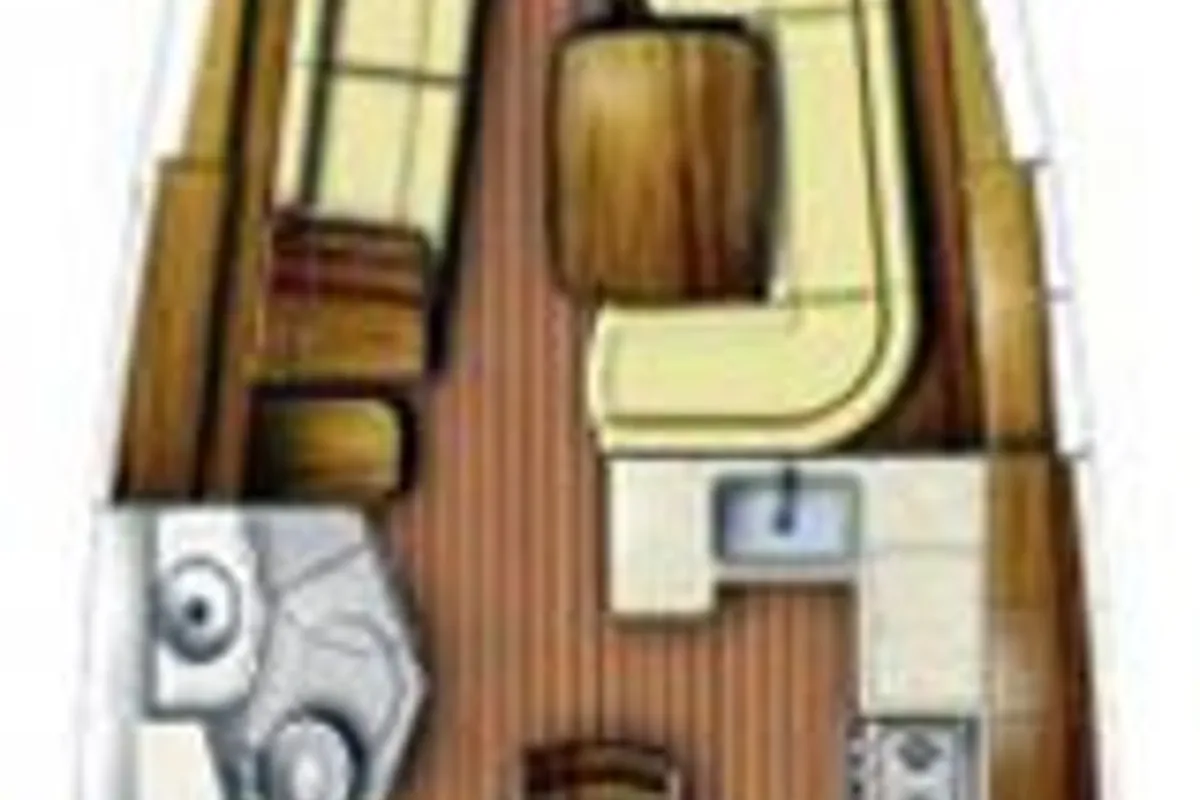 Floor plan of Nomad, a Jeanneau Sun Odyssey 39i sailboat at Preveza, Greece