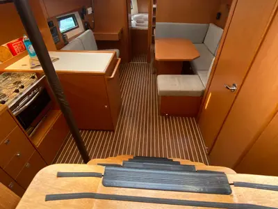 Galley of Sirius As, a Bavaria C38 sailboat at Fethiye, Turkey