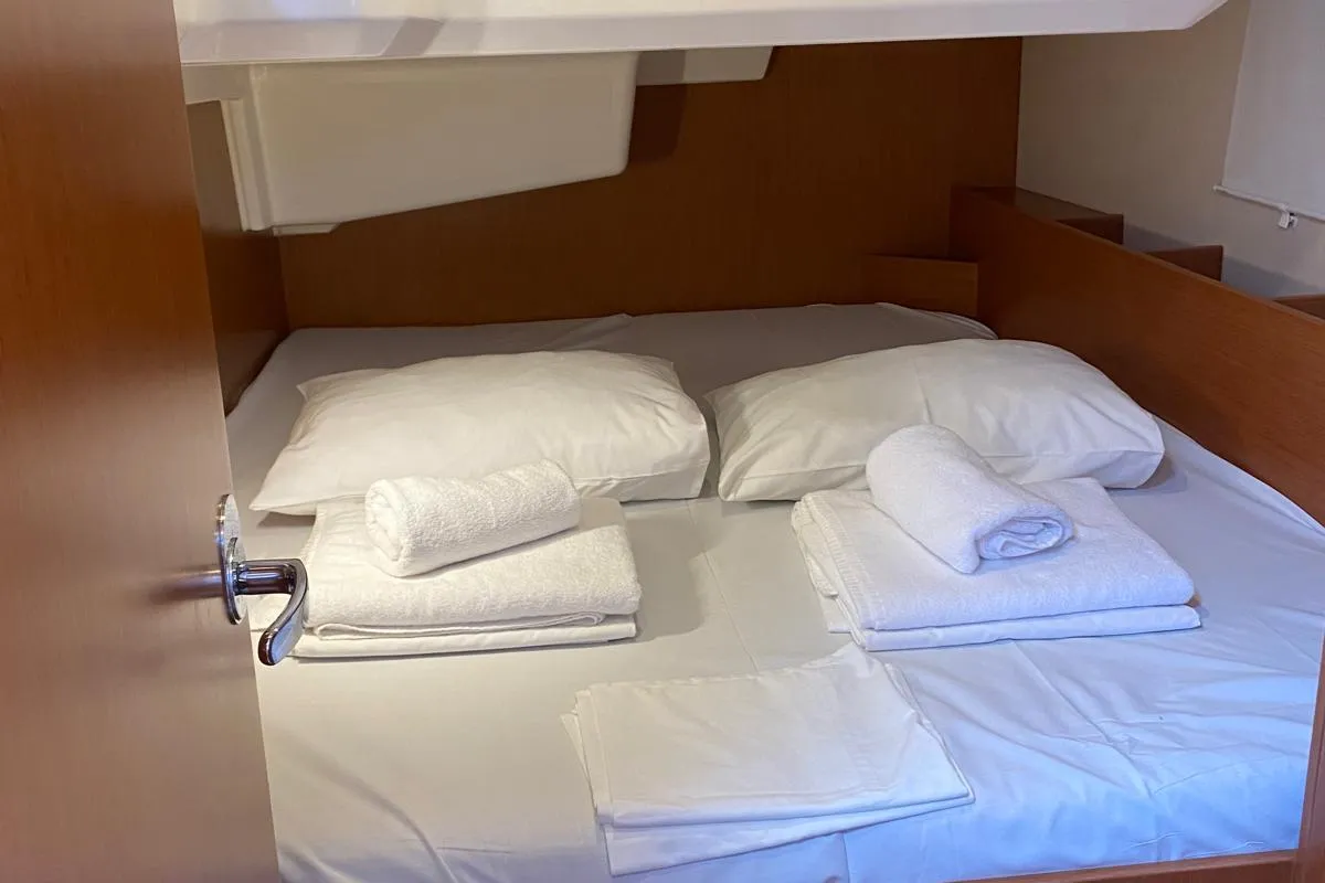 Cabin on Sirius As, a Bavaria C38 sailboat at Fethiye, Turkey