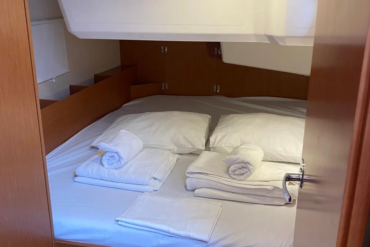 Cabin on Sirius As, a Bavaria C38 sailboat at Fethiye, Turkey