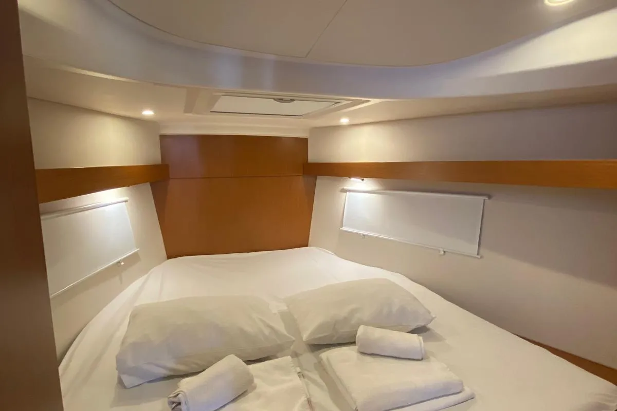 Cabin on Sirius As, a Bavaria C38 sailboat at Fethiye, Turkey