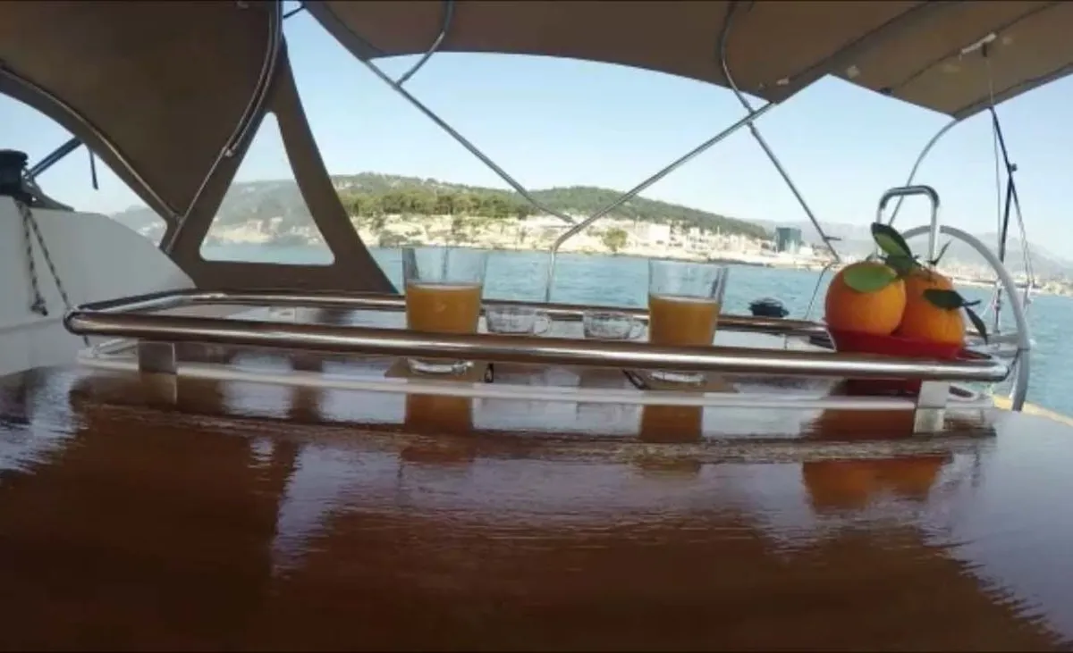 Deck of P & B, a Elan Impression 50 sailboat at Split, Croatia