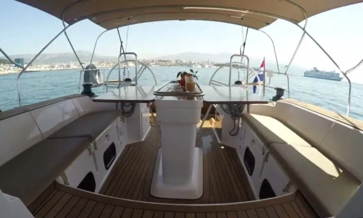 Deck of P & B, a Elan Impression 50 sailboat at Split, Croatia