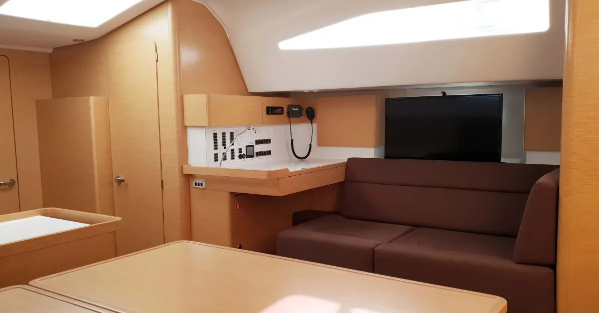 Salon of P & B, a Elan Impression 50 sailboat at Split, Croatia