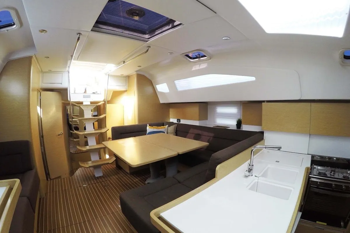 Salon of P & B, a Elan Impression 50 sailboat at Split, Croatia