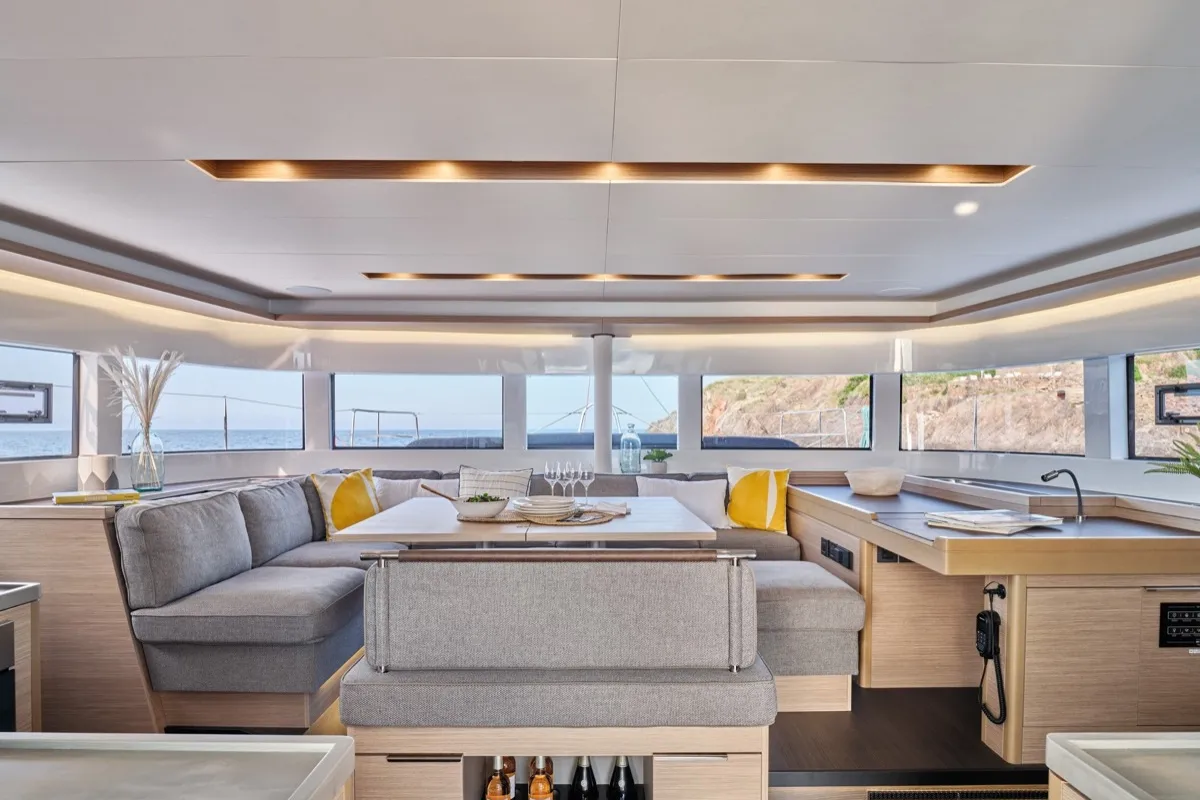 Galley of New Lag 51, a Lagoon 51 catamaran at Olbia, Italy