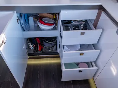 Galley of Zagara, a Fountaine Pajot Isla 40 catamaran at Municipal Unit of Lefkada, Greece