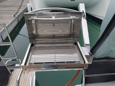 Deck of Zagara, a Fountaine Pajot Isla 40 catamaran at Municipal Unit of Lefkada, Greece