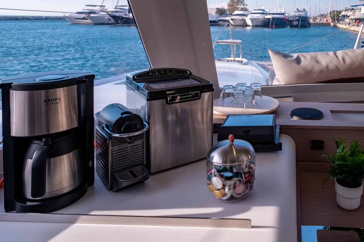 Galley of Zagara, a Fountaine Pajot Isla 40 catamaran at Municipal Unit of Lefkada, Greece