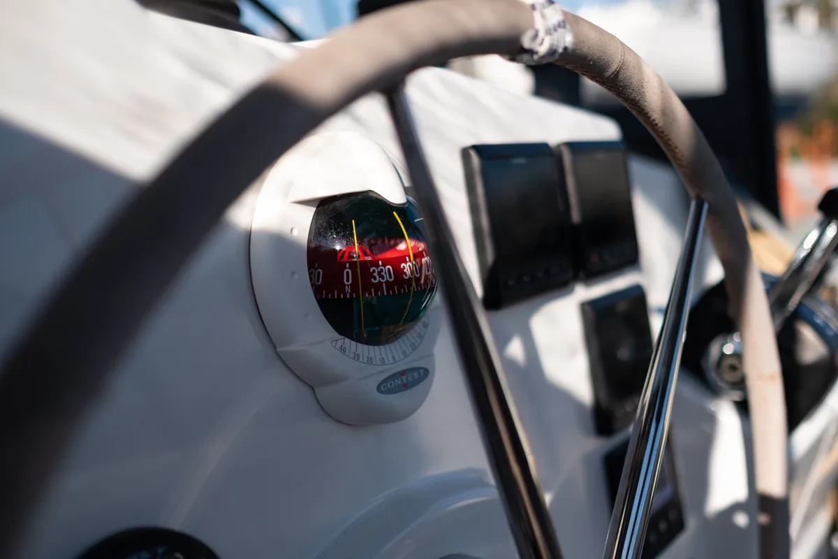Cockpit of Zagara, a Fountaine Pajot Isla 40 catamaran at Municipal Unit of Lefkada, Greece