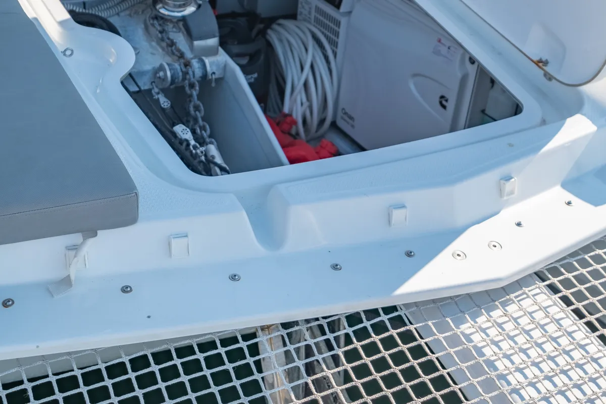 Deck of Zagara, a Fountaine Pajot Isla 40 catamaran at Municipal Unit of Lefkada, Greece