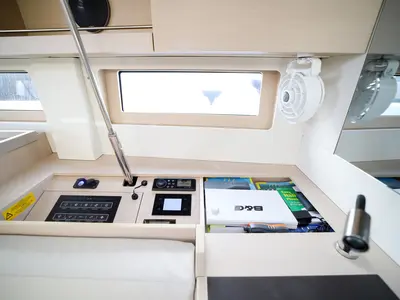 Cockpit of Zagara - Comfort Line, a Beneteau Oceanis 51.1 sailboat at Olbia, Italy