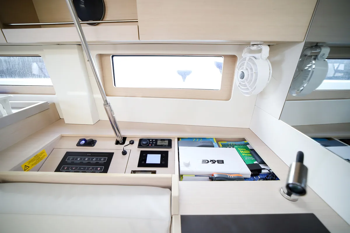 Cockpit of Zagara - Comfort Line, a Beneteau Oceanis 51.1 sailboat at Olbia, Italy