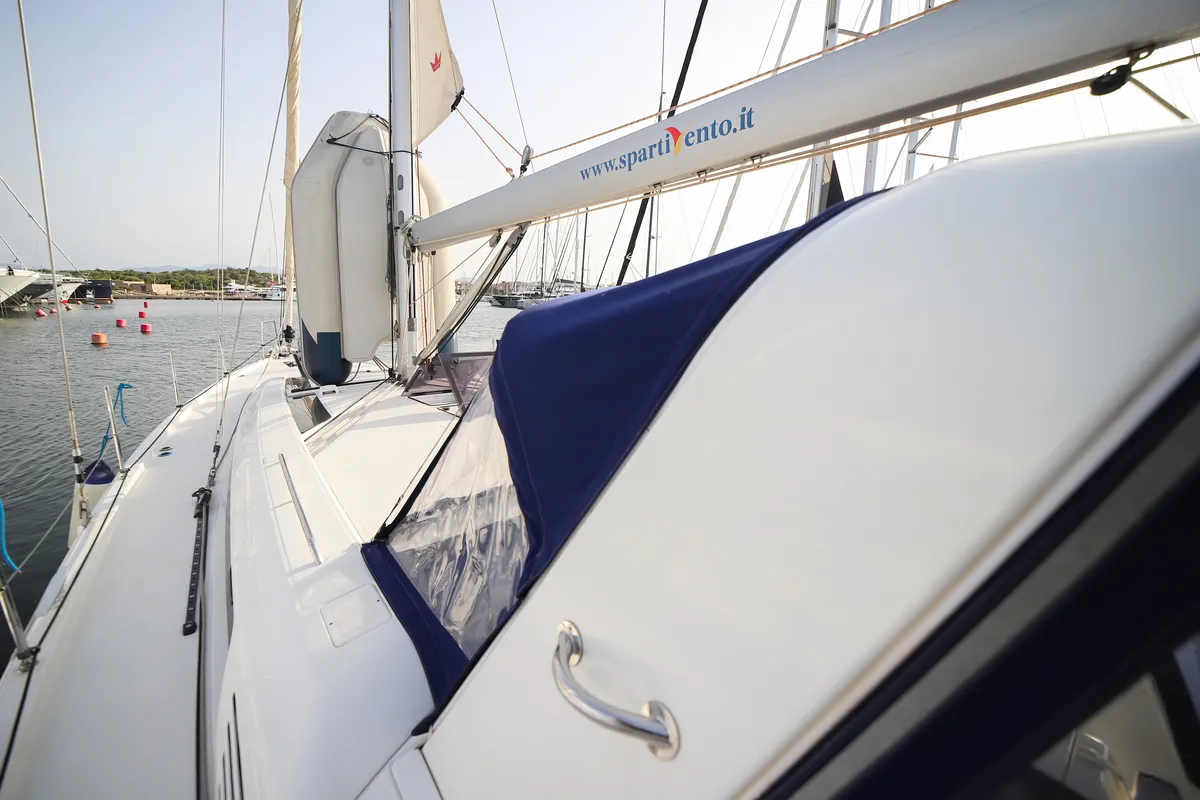 Deck of Zagara - Comfort Line, a Beneteau Oceanis 51.1 sailboat at Olbia, Italy