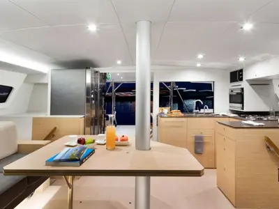 Galley of Grande Amore, a Bali 4.5 catamaran at Punat, Croatia
