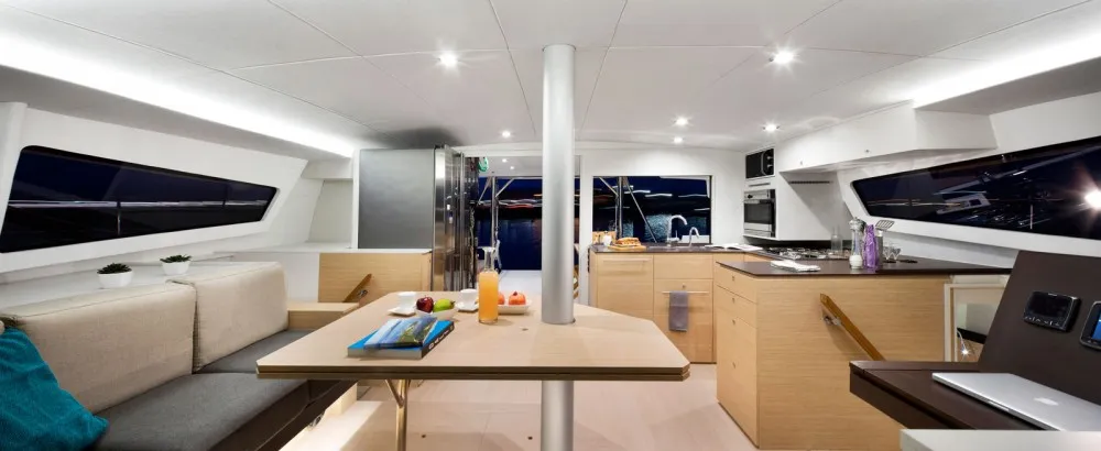 Galley of Grande Amore, a Bali 4.5 catamaran at Punat, Croatia