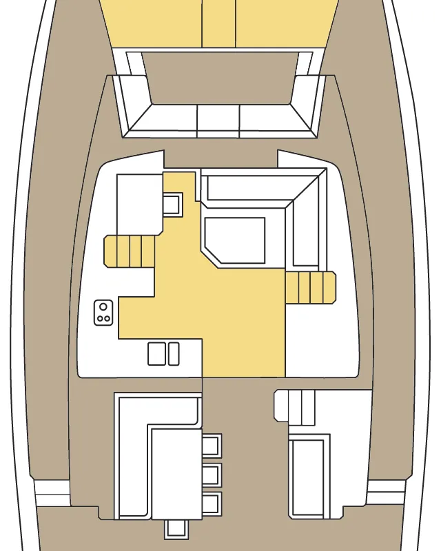 Floor plan of Grande Amore, a Bali 4.5 catamaran at Punat, Croatia
