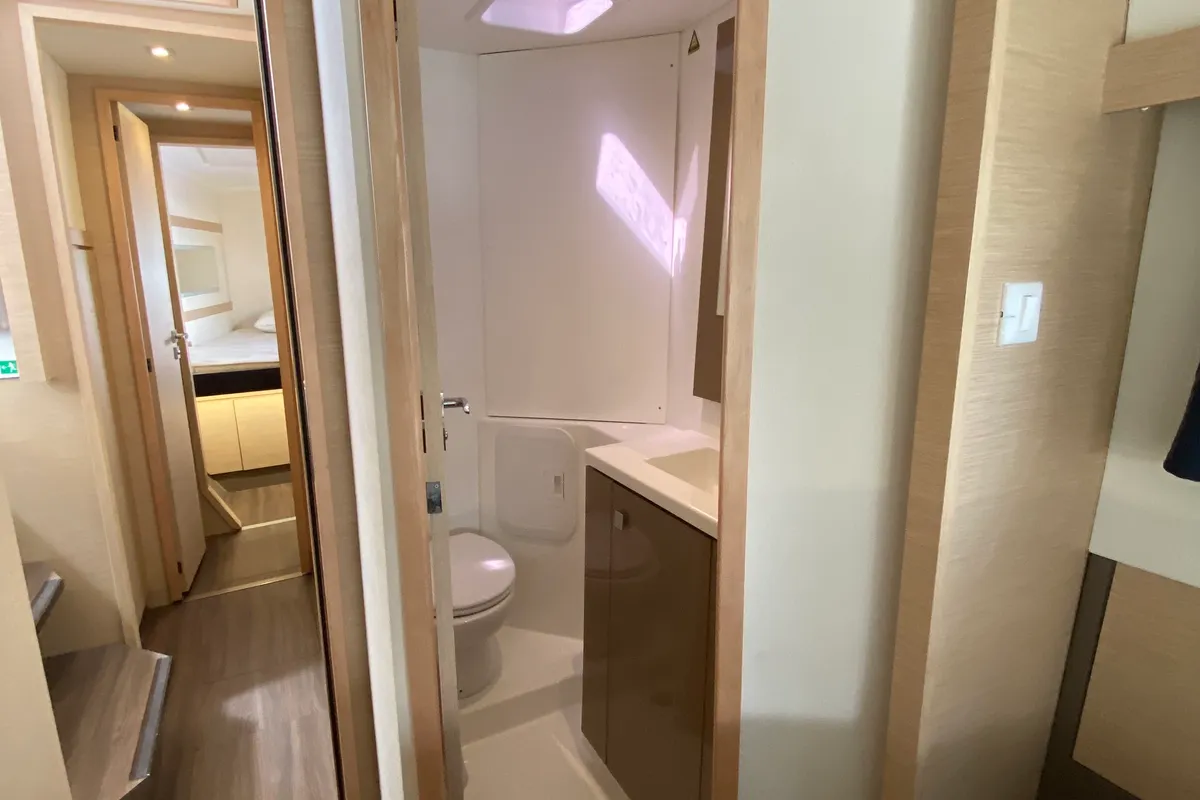 Head on Papaya, a Fountaine Pajot Lucia 40 catamaran at Ibiza, Spain