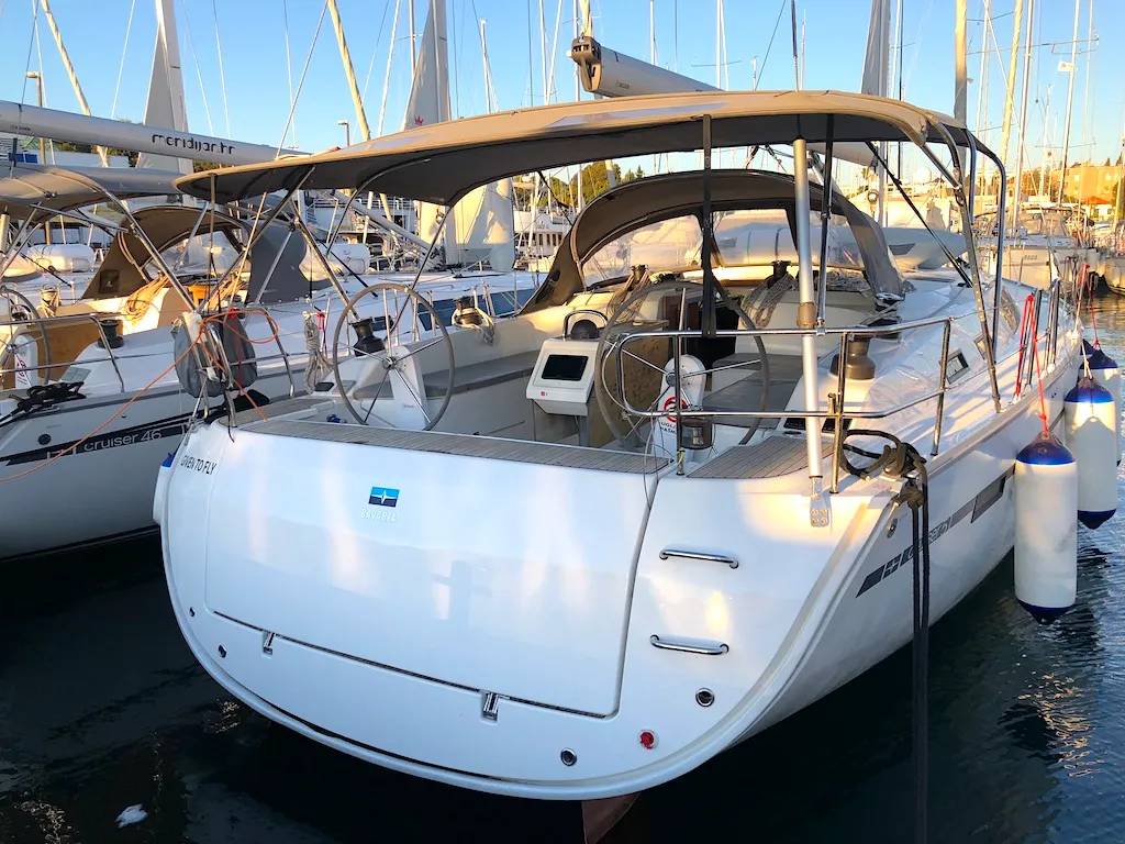 Exterior view of Given To Fly, a Bavaria Cruiser 51 sailboat at Zadar, Croatia
