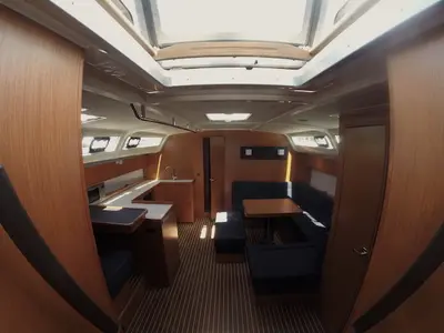 Salon of Given To Fly, a Bavaria Cruiser 51 sailboat at Zadar, Croatia