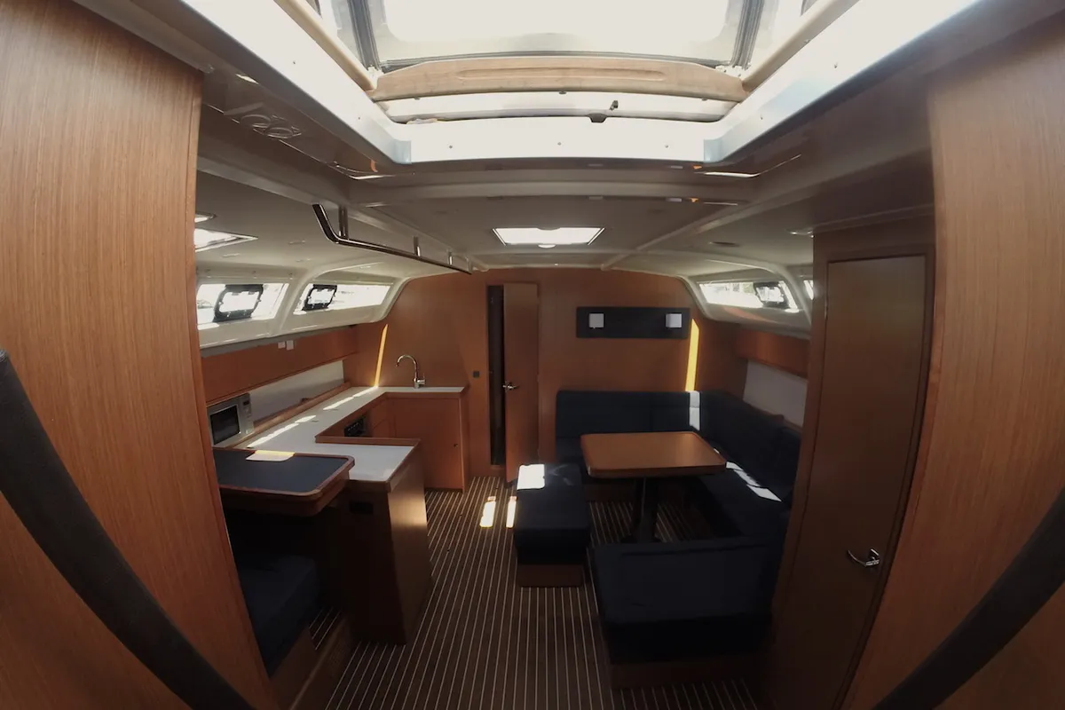 Salon of Given To Fly, a Bavaria Cruiser 51 sailboat at Zadar, Croatia