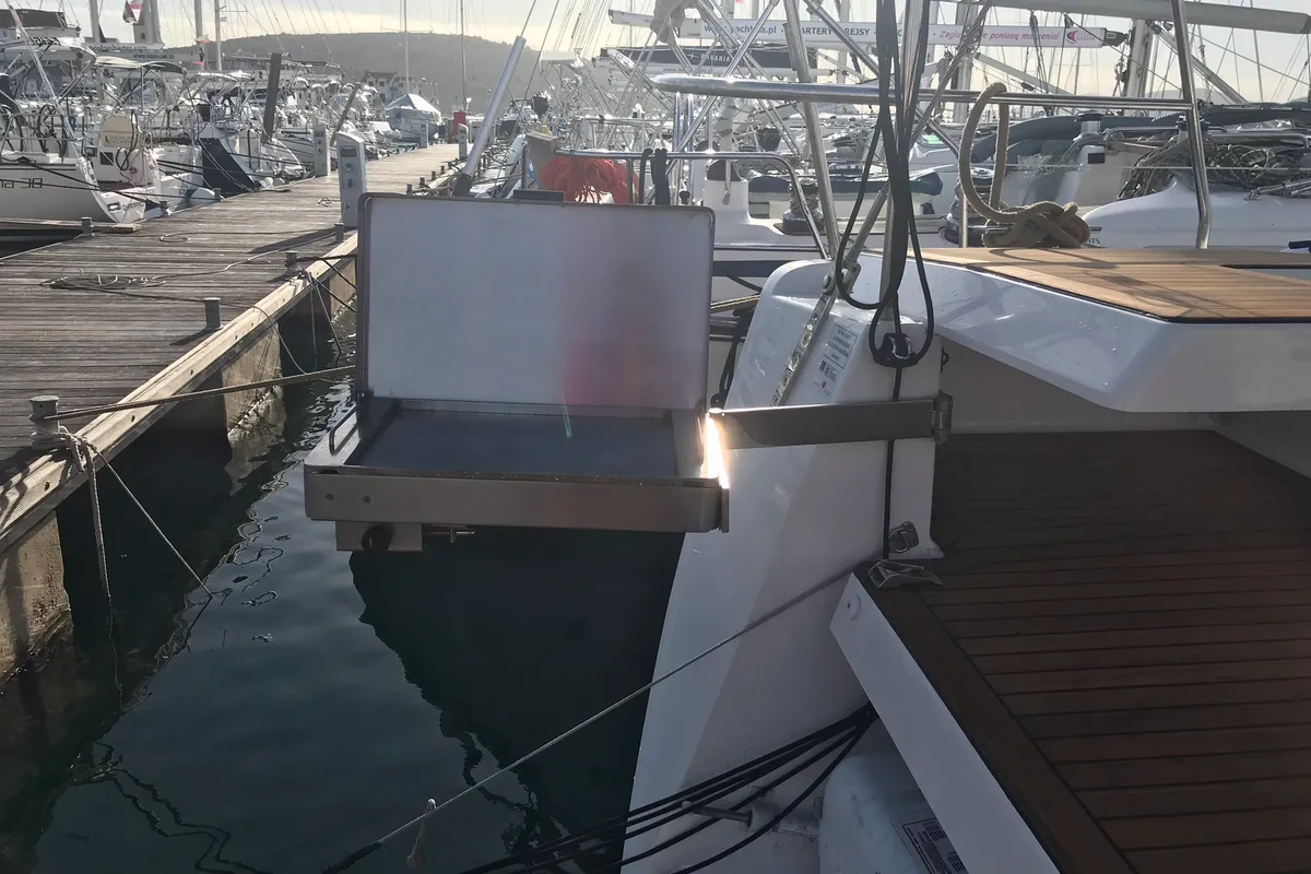 Deck of April, a Elan Impression 50 sailboat at Pirovac, Croatia