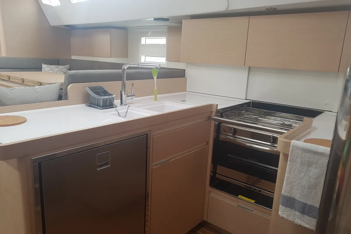 Galley of April, a Elan Impression 50 sailboat at Pirovac, Croatia
