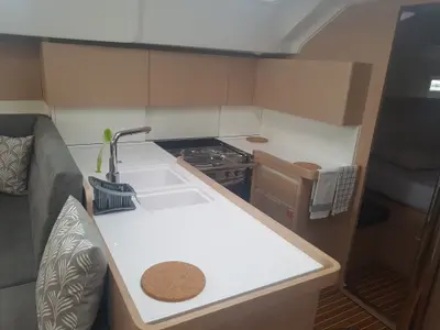 Galley of April, a Elan Impression 50 sailboat at Pirovac, Croatia